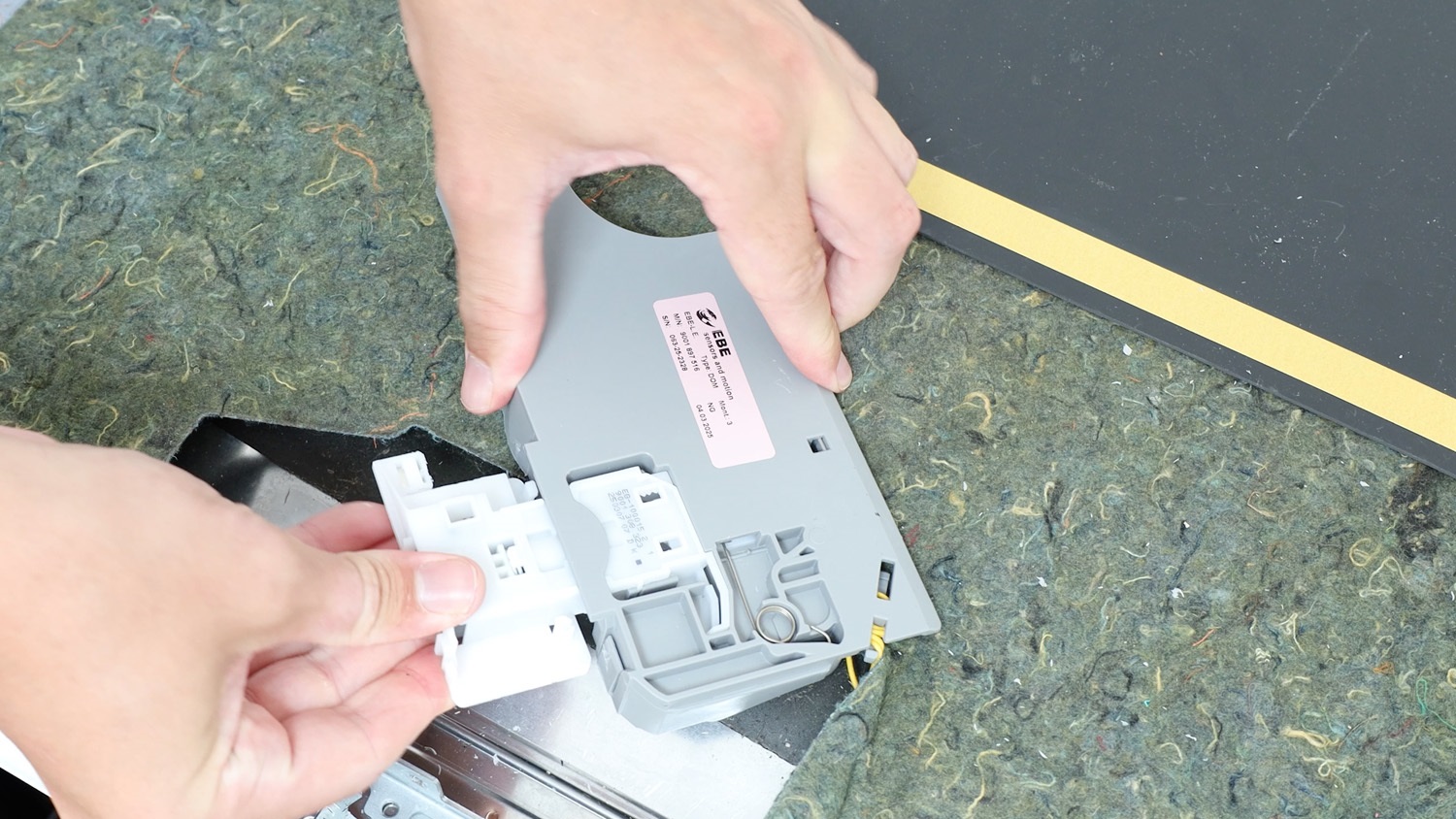 clip door latch interlock to door opening module