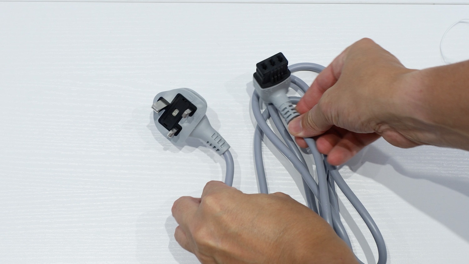 unpackage new cable wire and plug