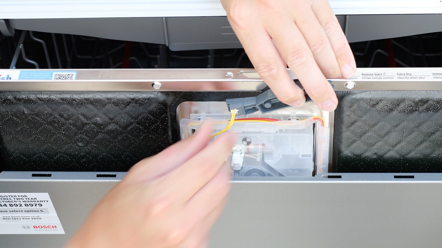 Clip electrical connector to new door sensor