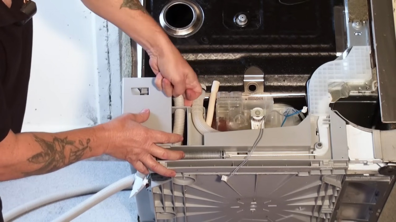Attach drain hose