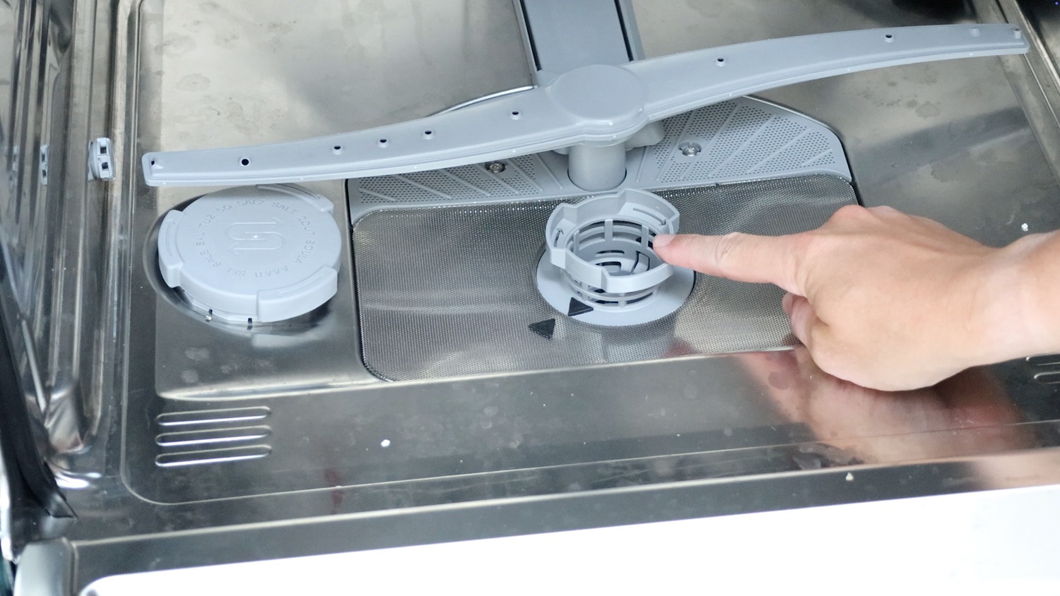 showing where to find drain micro filter