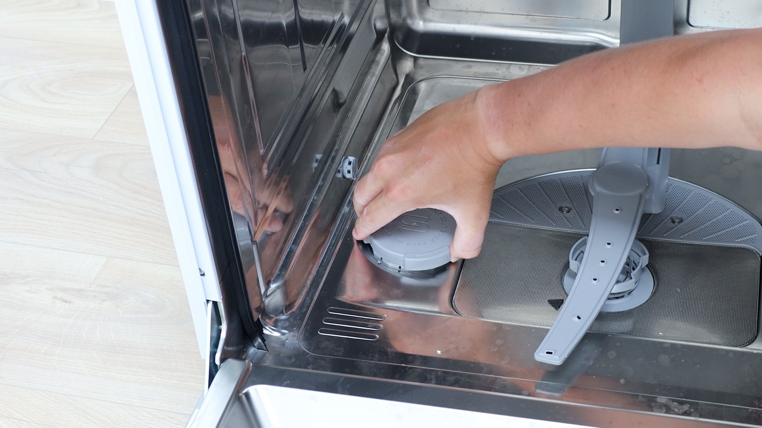 showing how to attach new salt cap and seal