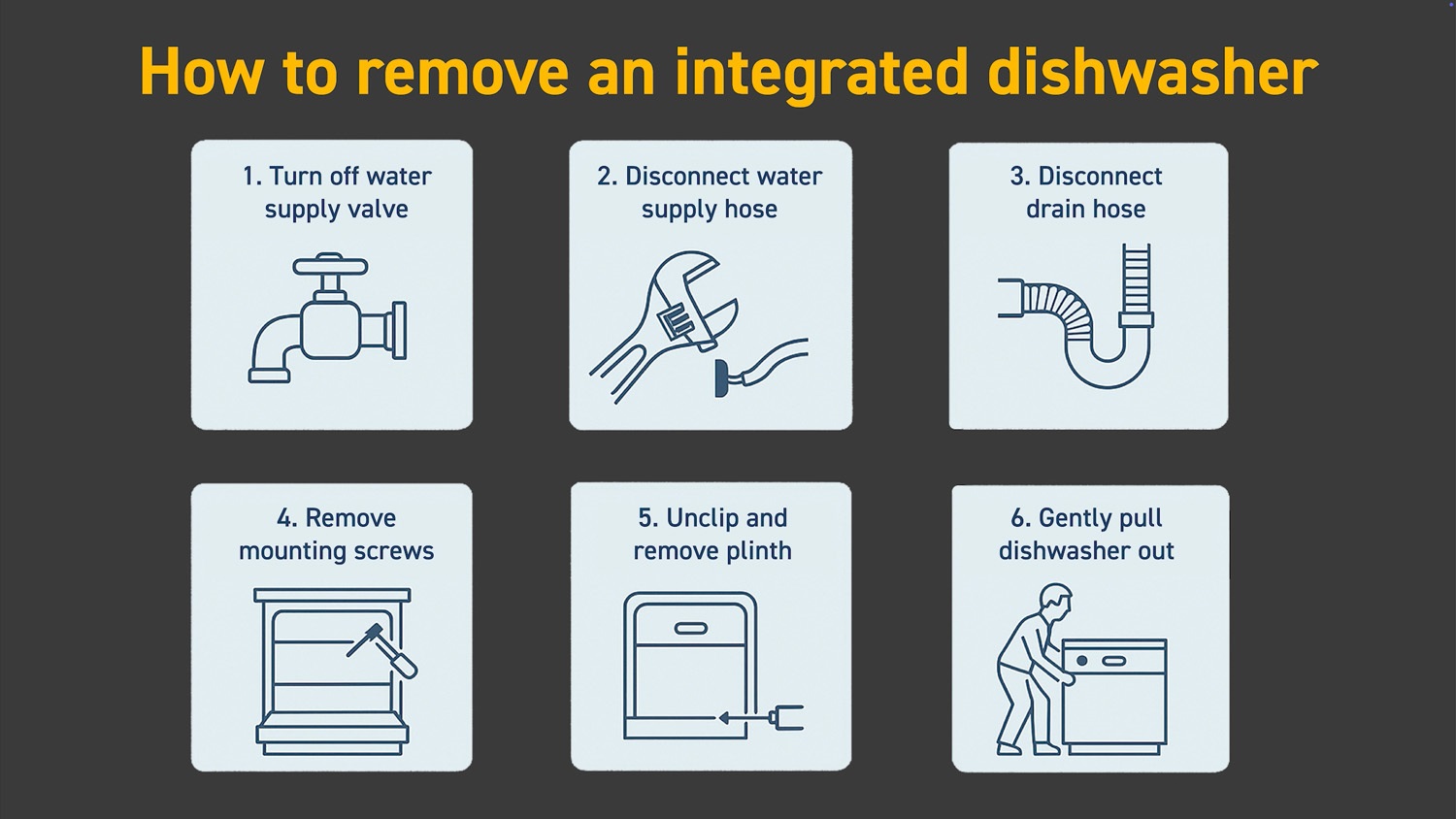 How to remove an integrated dishwasher
