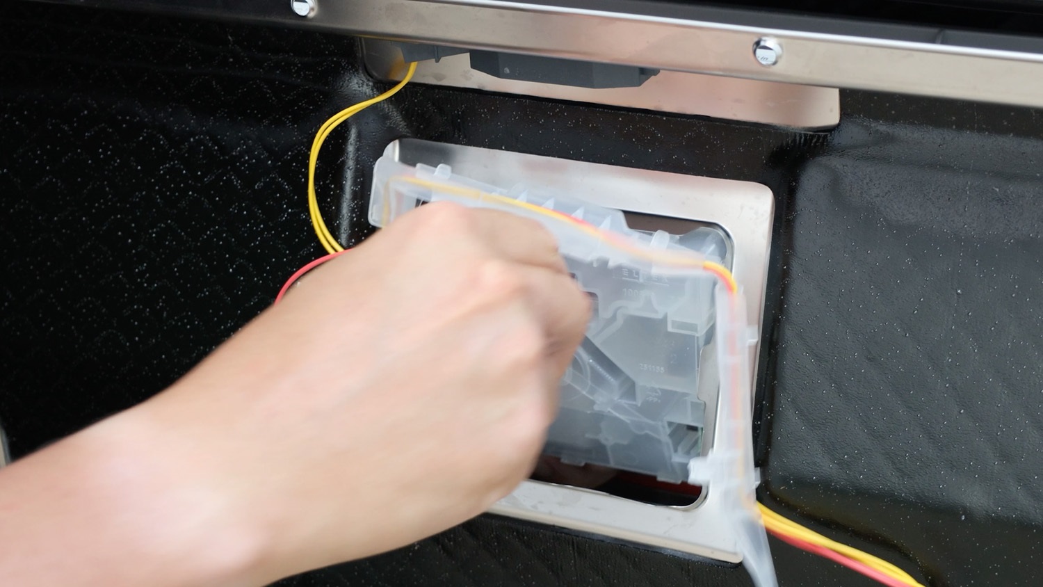 Push tablet dispenser through to the other side