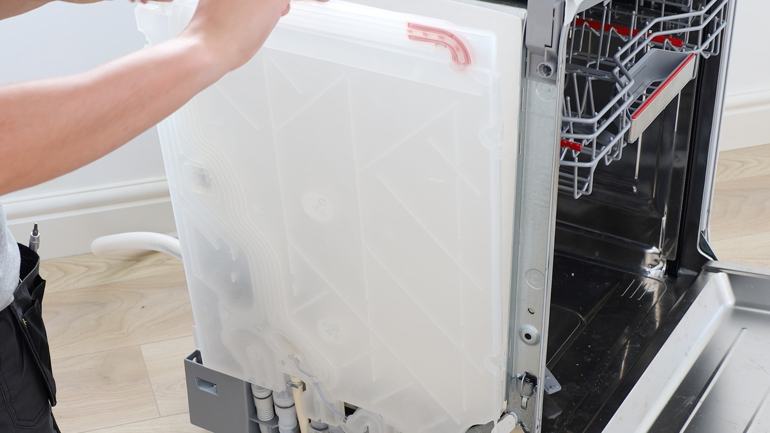 pull slightly away from side chamber