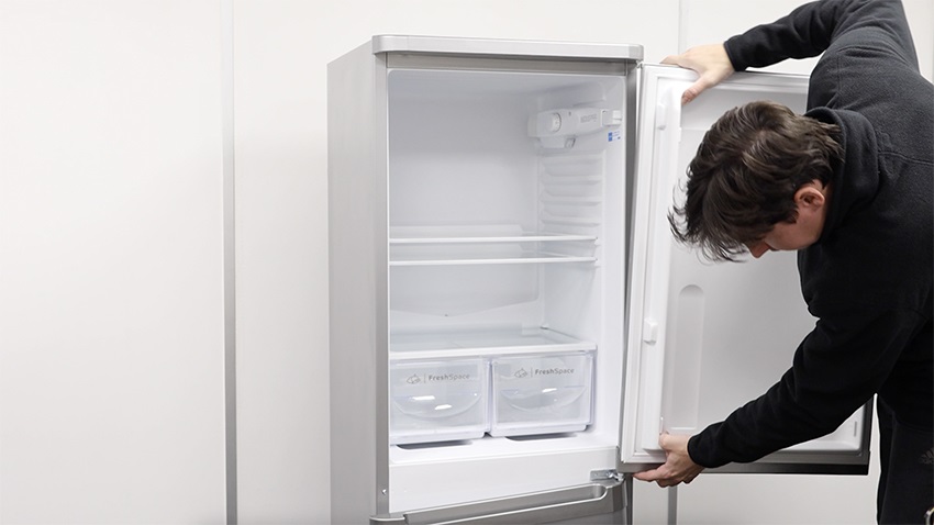 Re-attach fridge door