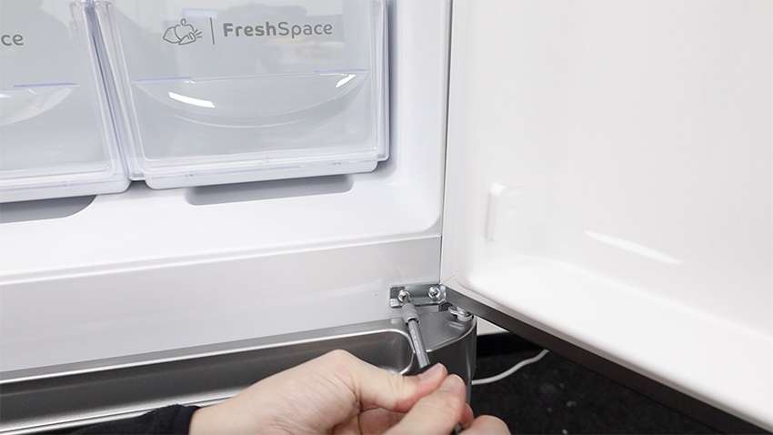 Re-attach fridge door