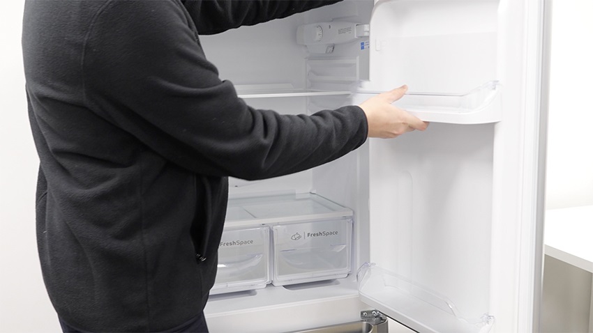 Re-attach fridge door