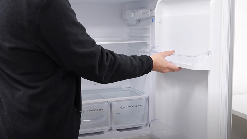 Remove shelves from the fridge freezer door