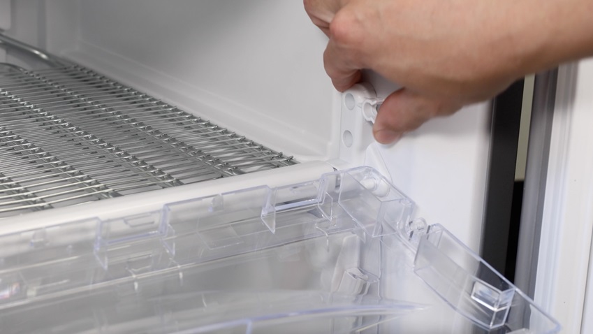 Remove hinge and drawer front