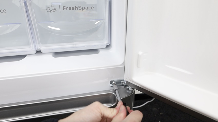 Re-attach fridge door