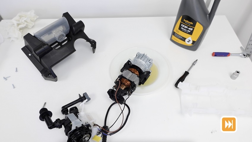 Remove the motor and internal components