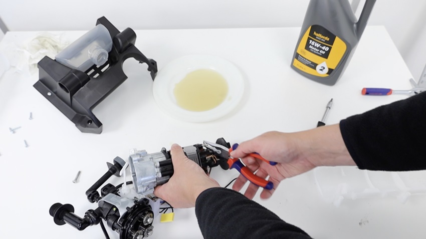 Remove the motor and internal components