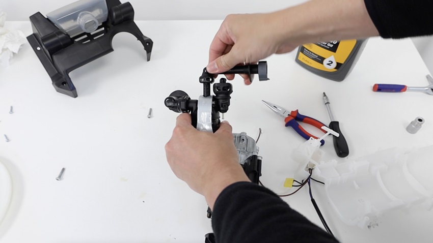 Remove the motor and internal components