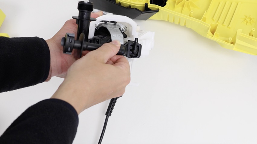 Remove motor and pressure outlet pipe with clamp