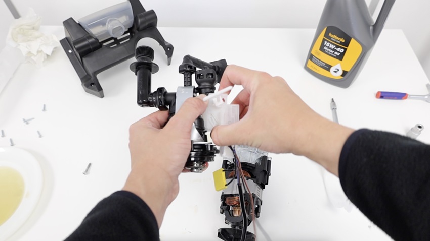 Remove motor and internal components
