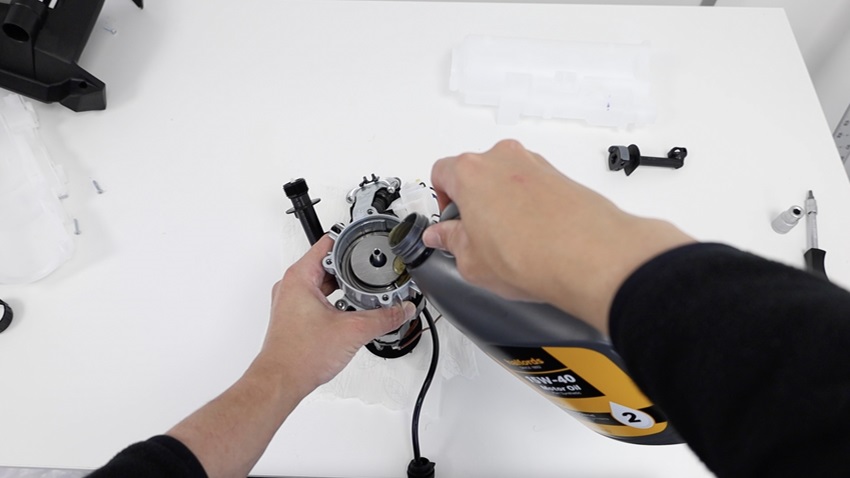 Attach new O ring and re-assemble