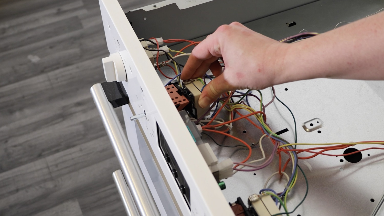 Attach new select switch to control panel
