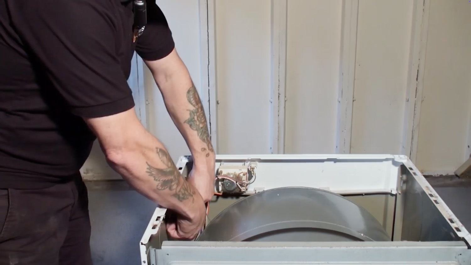 Remove screw inside machine