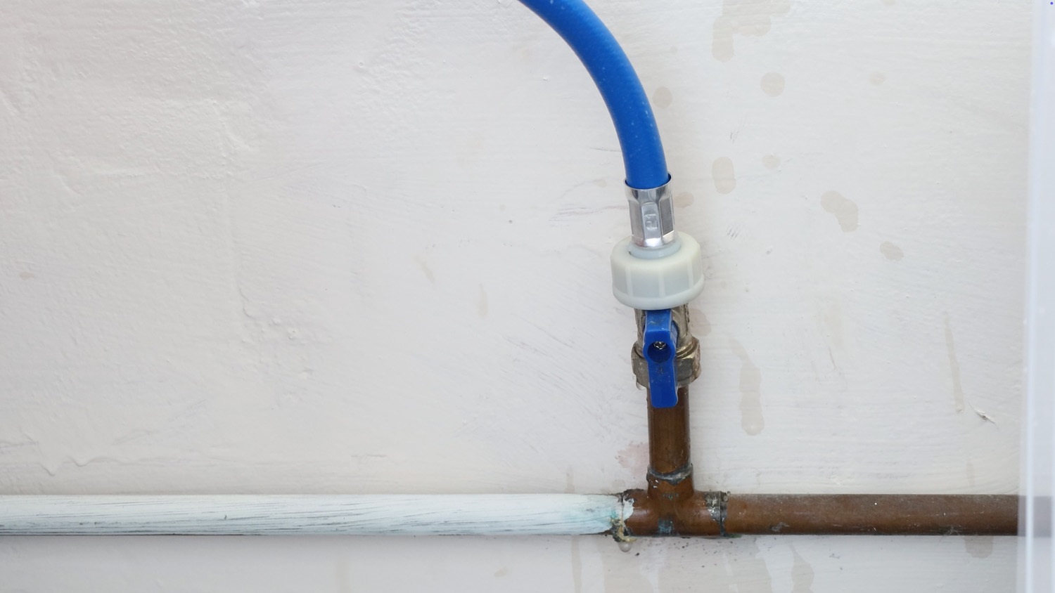 Turn valve to let water flow