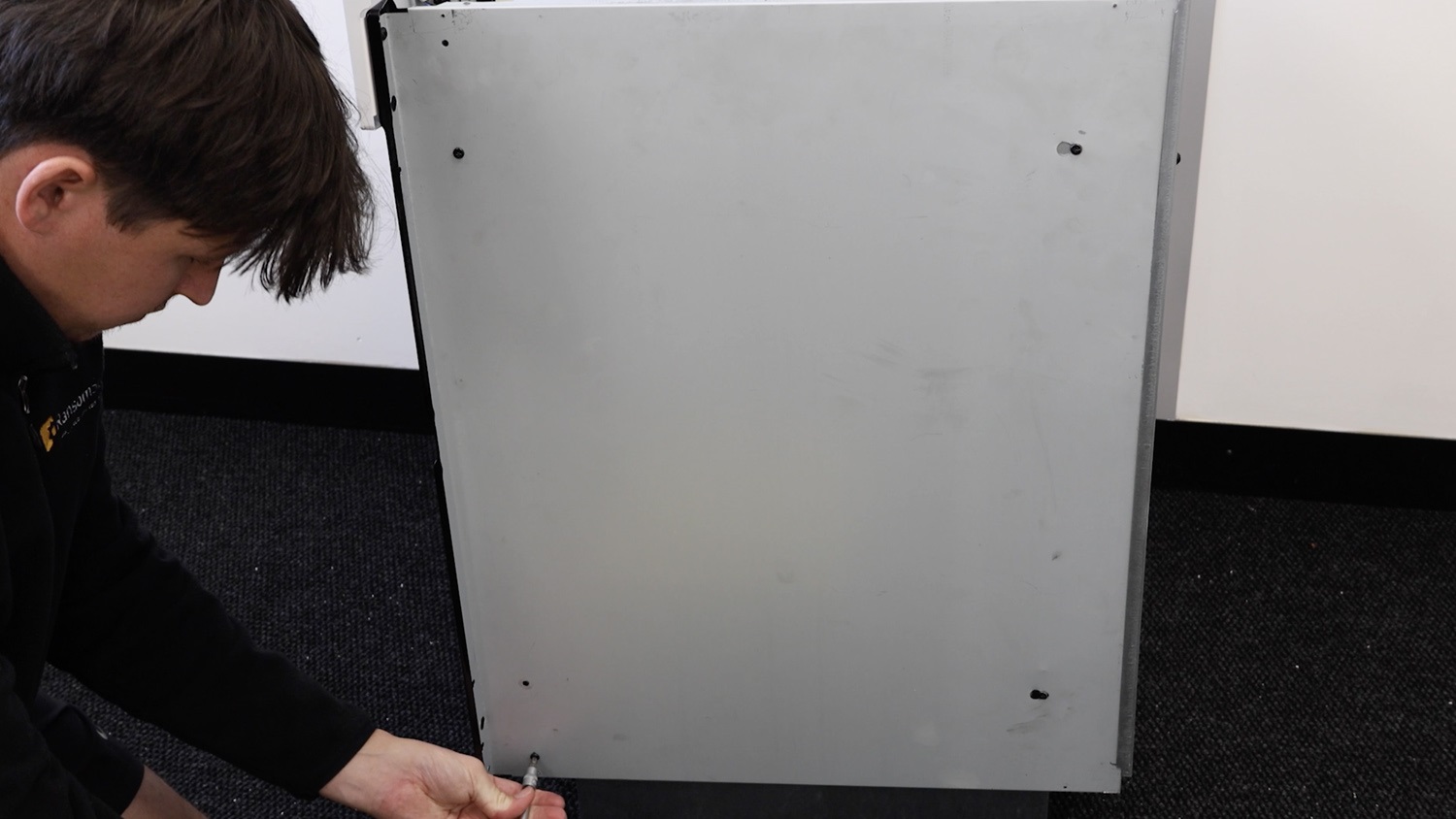 Re-screw screws into side panel