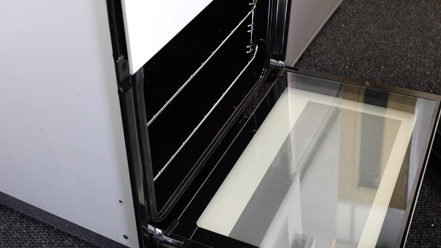 Close catches on oven door