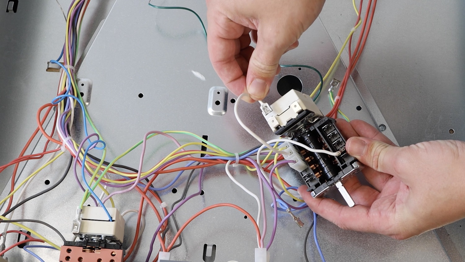 Connect wiring to new thermostat
