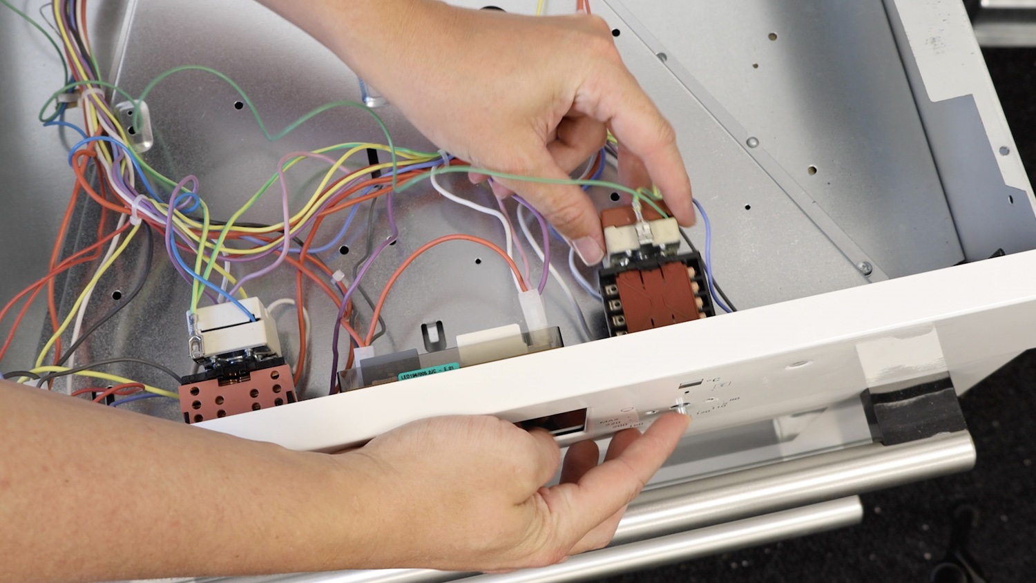 Push thermostat through
