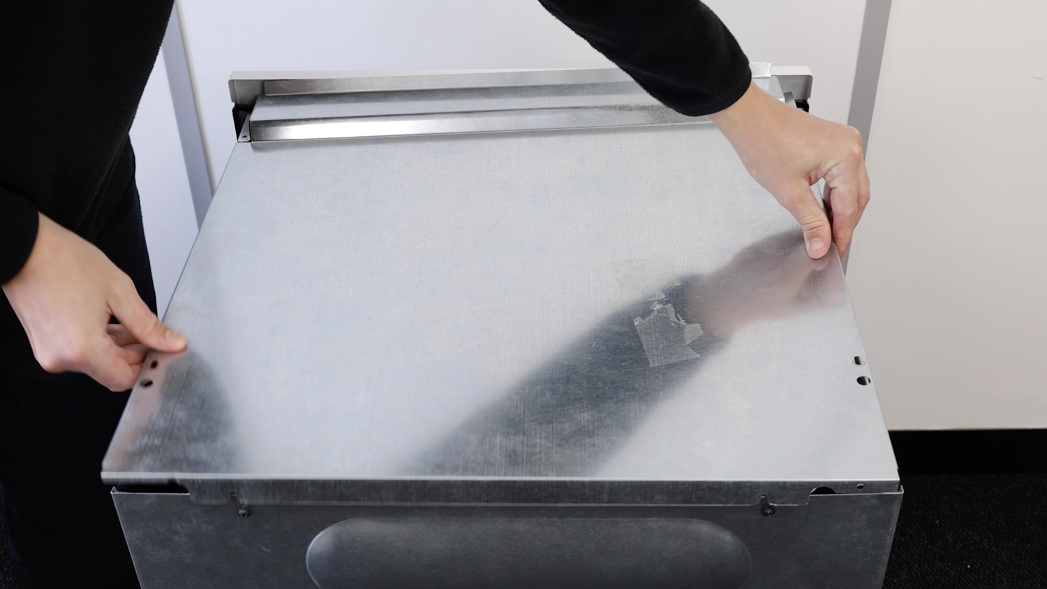 Re-attach top oven panel