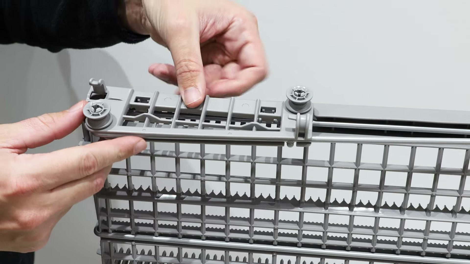 Fitting the new side support onto a Bosch dishwasher cutlery drawer frame