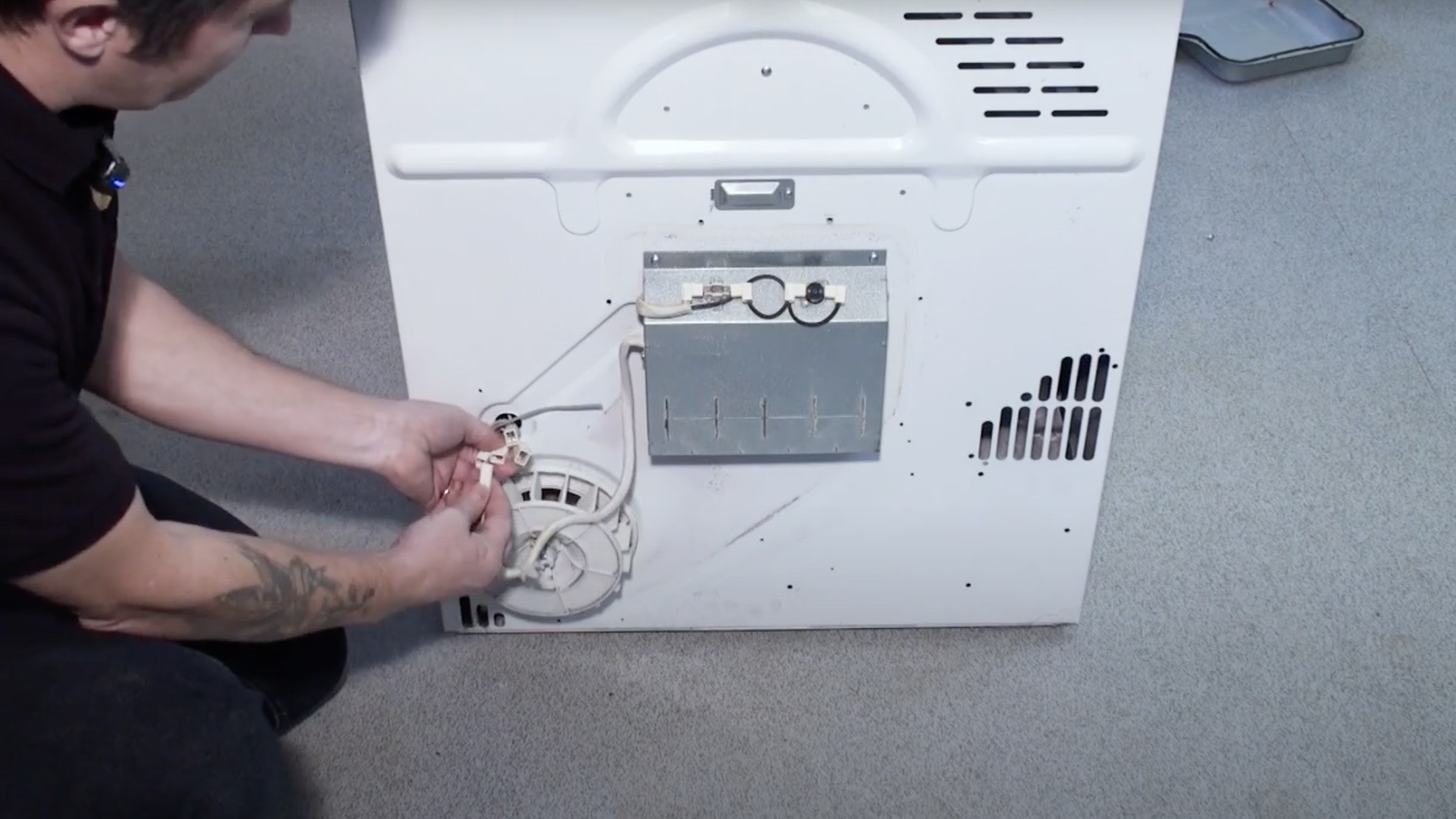 Re-connect wires to new heater element