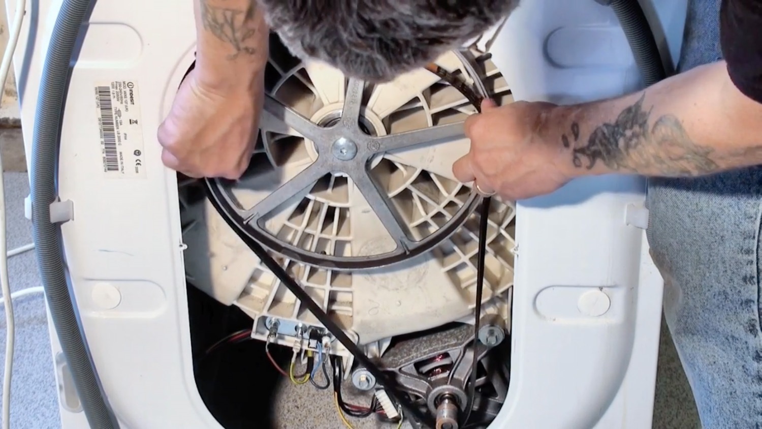 Re-attach drum belt