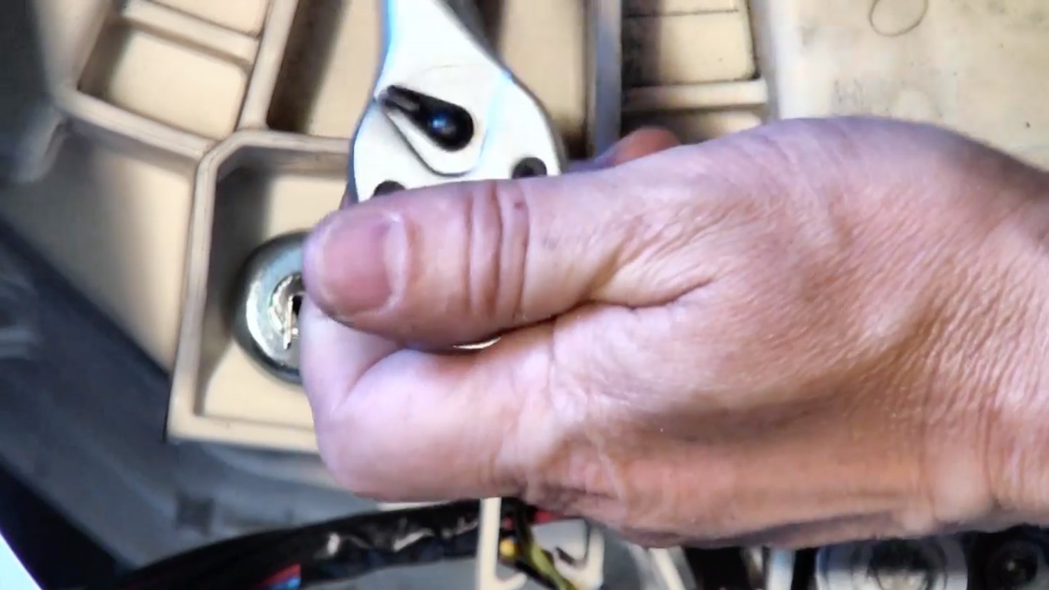 Tighten nut with wrench