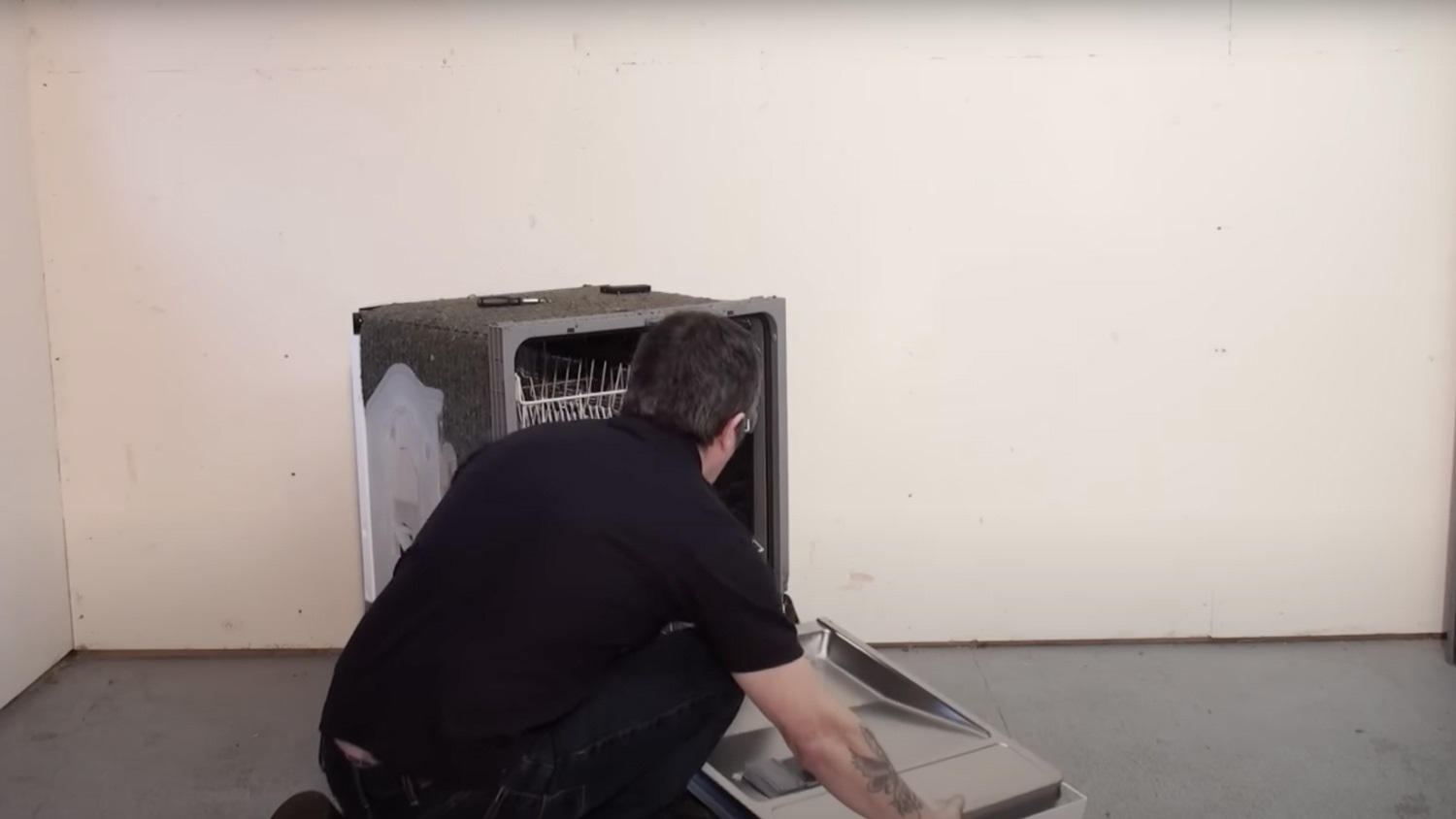 Lower the door and lay on floor