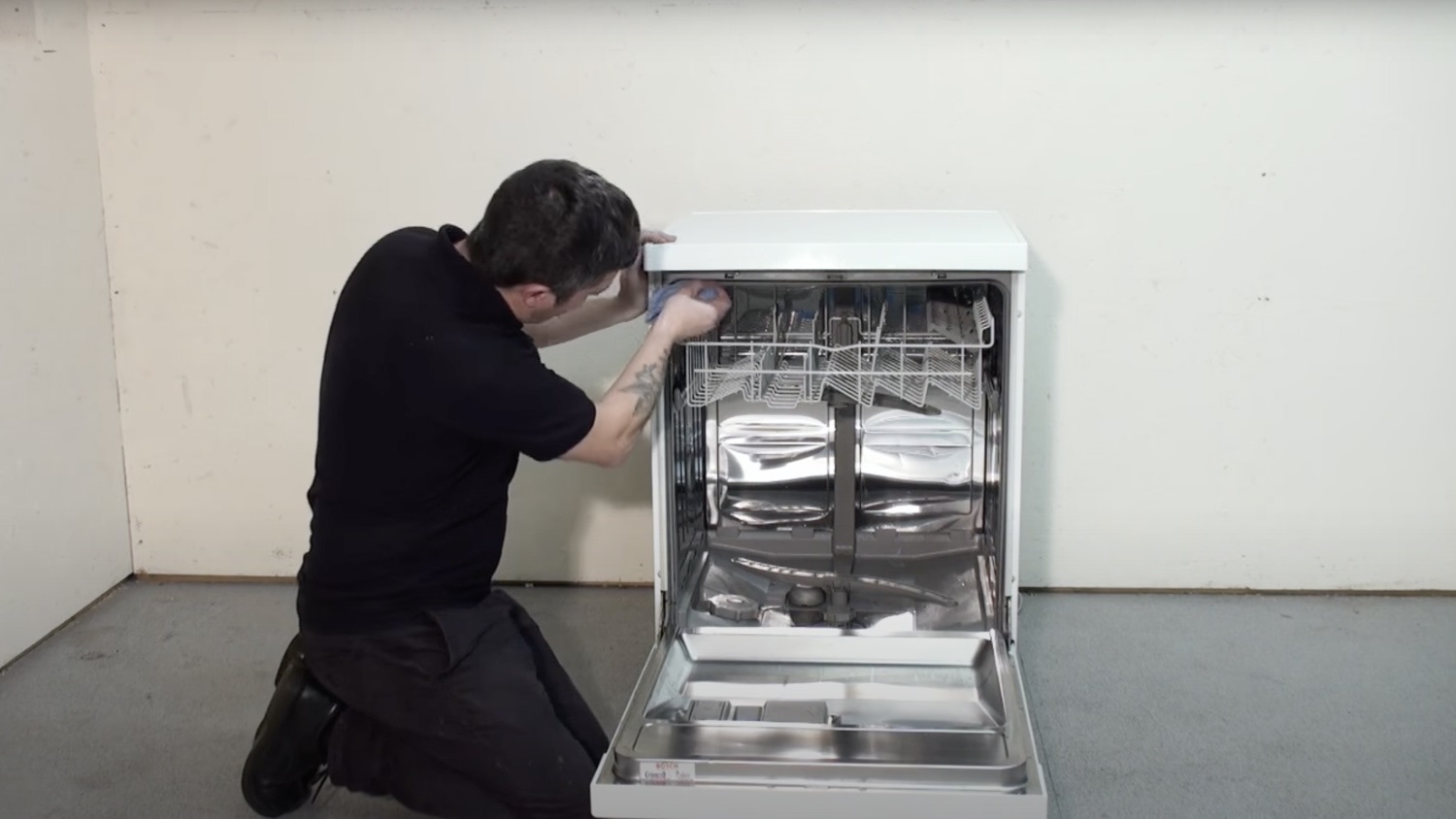 Take the chance to give the dishwasher a clean